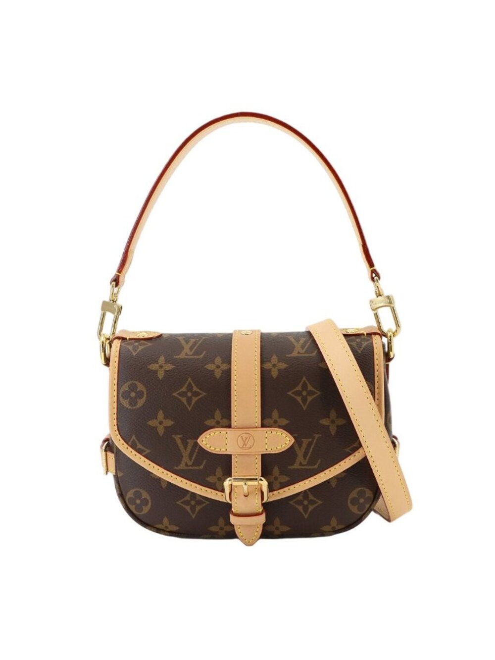 Louis Vuitton Monogram Saumur BB 2-Way Bag Brown